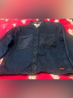 Fabiani Men’s Dark Wash Denim Bomber Jacket- XL - Excellent Condition